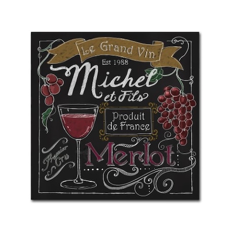 Fiona Stokes-Gilbert 'Wine Chalkboard I' Canvas Art,18x18